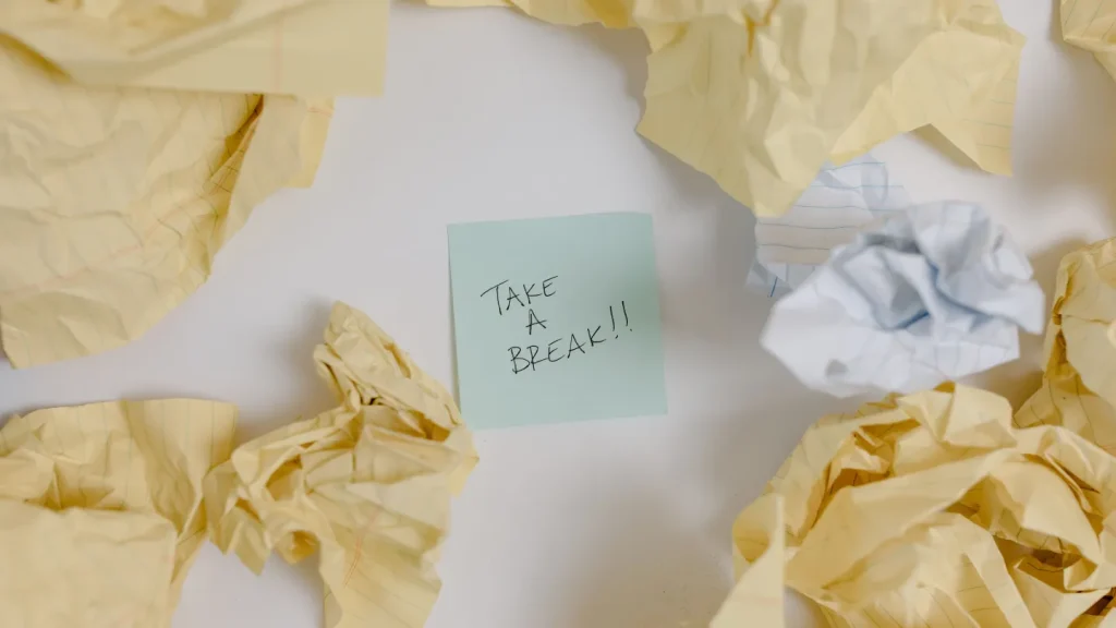 Take a break reminder used in a responsible-use guide